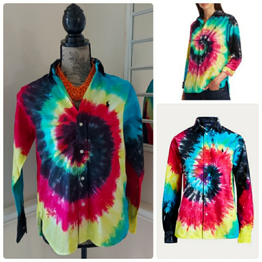 NWT Ralph Lauren Tie-Dye Oxford Shirt Tie Dye XS